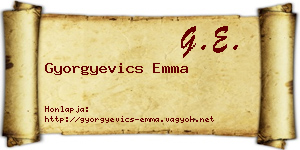 Gyorgyevics Emma névjegykártya